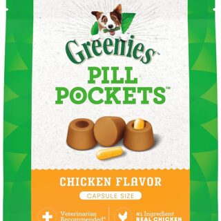 GREENIES PILL POCKETS Capsule Size Natural Dog Treats Chicken Flavor, 15.8 oz. Value Pack (60 Treats)